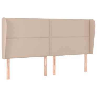 vidaXL Κεφαλάρι με Πτερύγια Καπουτσίνο 183x23x118/128cm Συνθ. Δέρμα 1 τεμ.