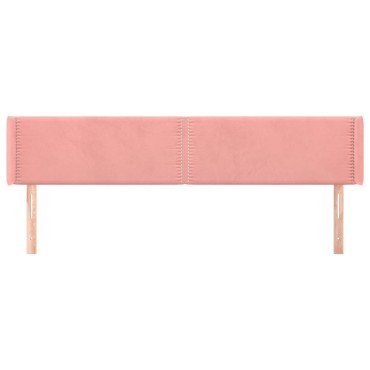vidaXL Κεφαλάρι με Πτερύγια Ροζ 163x16x78/88cm Βελούδινο 1 τεμ.