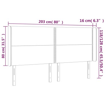 vidaXL Κεφαλάρι με Πτερύγια Ροζ 203x16x118/128cm Βελούδινο 1 τεμ.