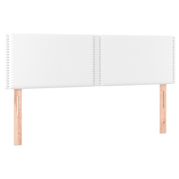vidaXL Κεφαλάρι Κρεβατιού LED Λευκό 144x5x78/88cm Συνθετ. Δέρμα 1 τεμ.