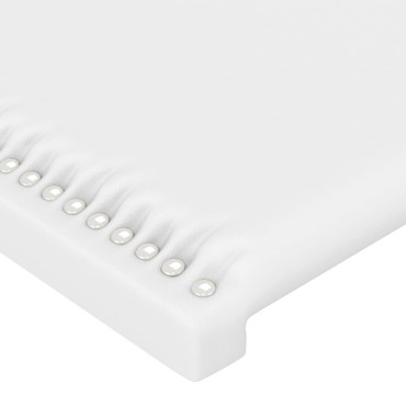 vidaXL Κεφαλάρι Κρεβατιού LED Λευκό 144x5x78/88cm Συνθετ. Δέρμα 1 τεμ.