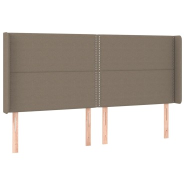 vidaXL Κεφαλάρι Κρεβατιού LED Taupe 163x16x118/128cm Υφασμάτινο 1 τεμ.