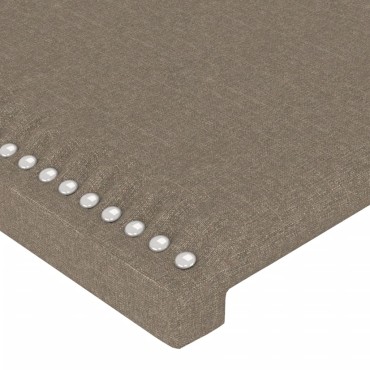 vidaXL Κεφαλάρι Κρεβατιού LED Taupe 163x16x118/128cm Υφασμάτινο 1 τεμ.