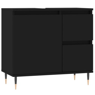 vidaXL Ντουλάπι Μπάνιου Μαύρο 65x33x60cm Επεξεργασμένο Ξύλο 1 τεμ.