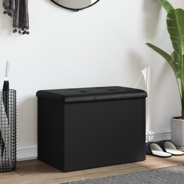 vidaXL Παγκάκι Αποθήκευσης Μαύρο 62x42x45cm από Επεξεργασμένο Ξύλο 1 τεμ.