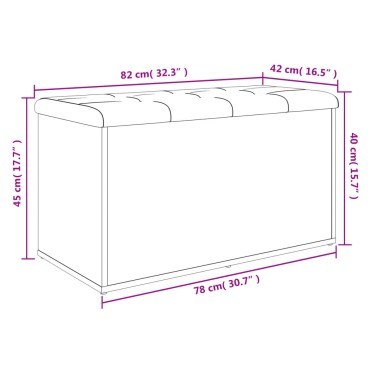 vidaXL Παγκάκι Αποθήκευσης Μαύρο 82x42x45cm από Επεξεργασμένο Ξύλο 1 τεμ.