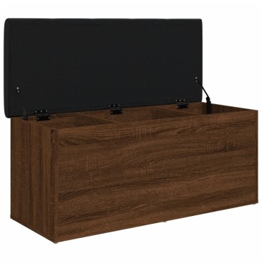 vidaXL Παγκάκι Αποθήκευσης Καφέ Δρυς 102x42x45cm από Επεξ. Ξύλο 1 τεμ.