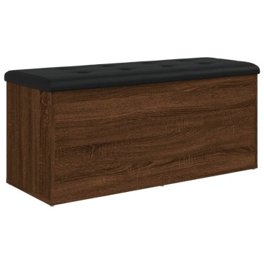 vidaXL Παγκάκι Αποθήκευσης Καφέ Δρυς 102x42x45cm από Επεξ. Ξύλο 1 τεμ.