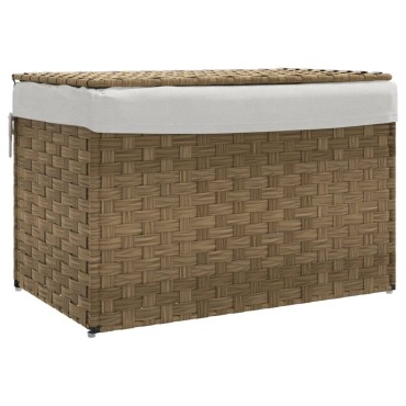 vidaXL Καλάθι Πλυντηρίου με Καπάκι 55,5 x 35 x 34 εκ. από Συνθ. Ρατάν