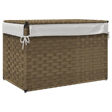 vidaXL Καλάθι Πλυντηρίου με Καπάκι 55,5 x 35 x 34 εκ. από Συνθ. Ρατάν