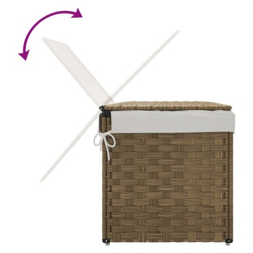 vidaXL Καλάθι Πλυντηρίου με Καπάκι 55,5 x 35 x 34 εκ. από Συνθ. Ρατάν
