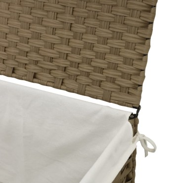 vidaXL Καλάθι Πλυντηρίου με Καπάκι 55,5 x 35 x 34 εκ. από Συνθ. Ρατάν