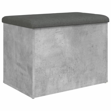 vidaXL Παγκάκι Αποθήκευσης Γκρι Σκυροδεμ. 62x42x45cm Επεξεργ. Ξύλο 1 τεμ.