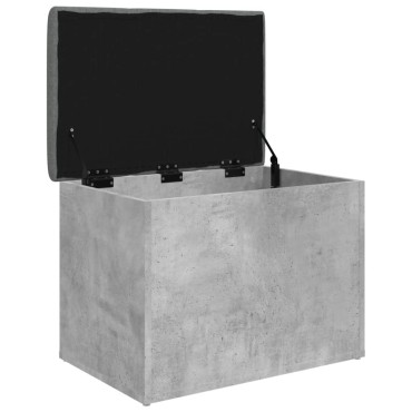 vidaXL Παγκάκι Αποθήκευσης Γκρι Σκυροδεμ. 62x42x45cm Επεξεργ. Ξύλο 1 τεμ.