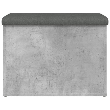 vidaXL Παγκάκι Αποθήκευσης Γκρι Σκυροδεμ. 62x42x45cm Επεξεργ. Ξύλο 1 τεμ.