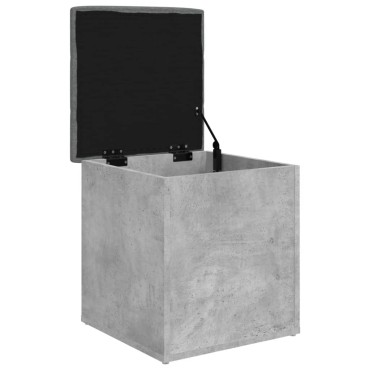 vidaXL Παγκάκι Αποθήκευσης Γκρι Σκυροδεμ. 42x42x45cm Επεξεργ. Ξύλο 1 τεμ.