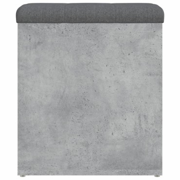 vidaXL Παγκάκι Αποθήκευσης Γκρι Σκυροδεμ. 42x42x45cm Επεξεργ. Ξύλο 1 τεμ.