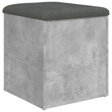 vidaXL Παγκάκι Αποθήκευσης Γκρι Σκυροδεμ. 42x42x45cm Επεξεργ. Ξύλο 1 τεμ.