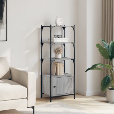 vidaXL Βιβλιοθήκη 3 Επιπέδων Γκρι Sonoma 41x30x109,5cm Επεξεργ. Ξύλο 1 τεμ.