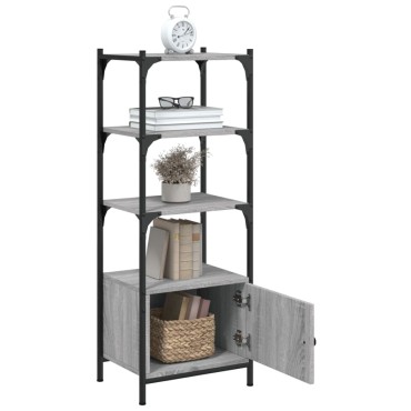 vidaXL Βιβλιοθήκη 3 Επιπέδων Γκρι Sonoma 41x30x109,5cm Επεξεργ. Ξύλο 1 τεμ.