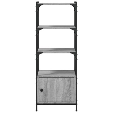 vidaXL Βιβλιοθήκη 3 Επιπέδων Γκρι Sonoma 41x30x109,5cm Επεξεργ. Ξύλο 1 τεμ.