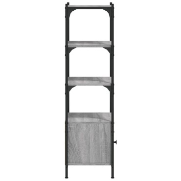 vidaXL Βιβλιοθήκη 3 Επιπέδων Γκρι Sonoma 41x30x109,5cm Επεξεργ. Ξύλο 1 τεμ.