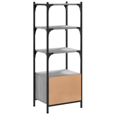 vidaXL Βιβλιοθήκη 3 Επιπέδων Γκρι Sonoma 41x30x109,5cm Επεξεργ. Ξύλο 1 τεμ.