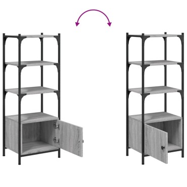 vidaXL Βιβλιοθήκη 3 Επιπέδων Γκρι Sonoma 41x30x109,5cm Επεξεργ. Ξύλο 1 τεμ.