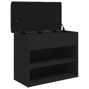 vidaXL Παπουτσοθήκη Μαύρη 62x32x50cm από Επεξεργασμένο Ξύλο 1 τεμ.