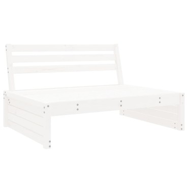 vidaXL Καναπές Κήπου Μεσαίος Λευκός 120x80cm από Μασίφ Ξύλο Πεύκου 1 τεμ. Γωνιακός