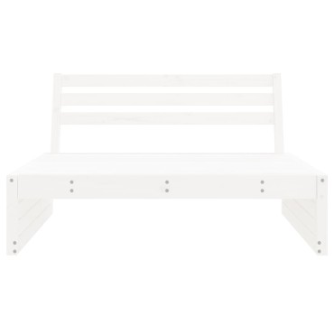vidaXL Καναπές Κήπου Μεσαίος Λευκός 120x80cm από Μασίφ Ξύλο Πεύκου 1 τεμ. Γωνιακός