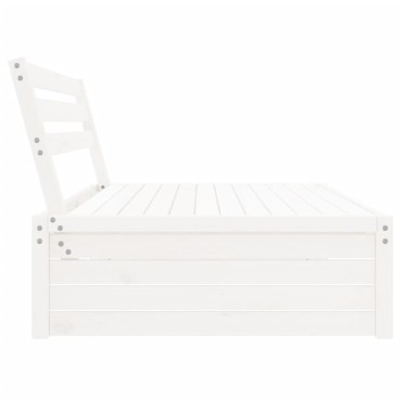 vidaXL Καναπές Κήπου Μεσαίος Λευκός 120x80cm από Μασίφ Ξύλο Πεύκου 1 τεμ. Γωνιακός