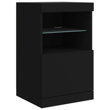 vidaXL Μπουφές με Φώτα LED Μαύρος 162x37x67cm 1 τεμ.