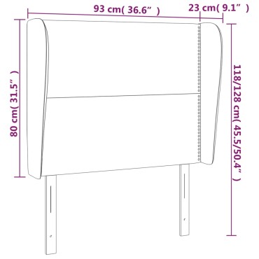 vidaXL Κεφαλάρι με Πτερύγια Σκούρο Γκρι 93x23x118/128cm Υφασμάτινο 1 τεμ.