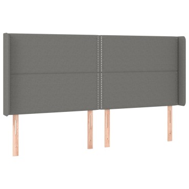 vidaXL Κεφαλάρι με Πτερύγια Σκούρο Γκρι 163x16x118/128cm Υφασμάτινο 1 τεμ.