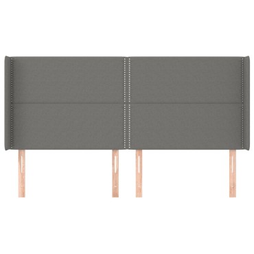 vidaXL Κεφαλάρι με Πτερύγια Σκούρο Γκρι 163x16x118/128cm Υφασμάτινο 1 τεμ.