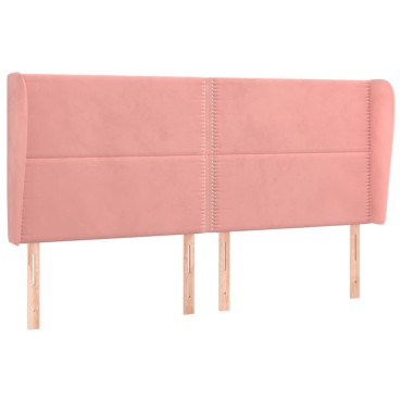 vidaXL Κεφαλάρι με Πτερύγια Ροζ 163x23x118/128cm Βελούδινο 1 τεμ.