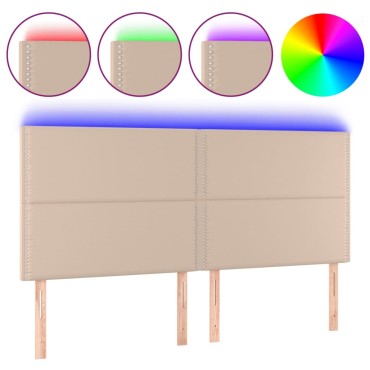 vidaXL Κεφαλάρι Κρεβατιού LED Καπουτσίνο 180x5x118/128 εκ 1 τεμ.