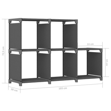 vidaXL Ραφιέρα με 5 Κύβους Γκρι 103x30x72,5cm Υφασμάτινη 1 τεμ.