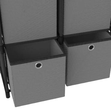 vidaXL Ραφιέρα με 6 Κύβους & Κουτιά Μαύρη 103x30x72,5cm Υφασμάτινη 1 τεμ.