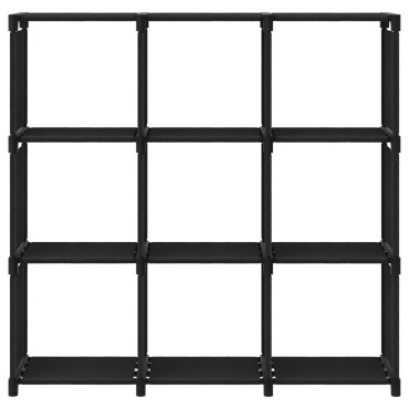 vidaXL Ραφιέρα με 9 Κύβους & Κουτιά Μαύρη 103x30x107,5cm Υφασμάτινη 1 τεμ.