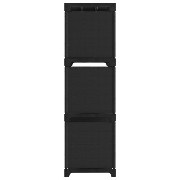 vidaXL Ραφιέρα με 9 Κύβους & Κουτιά Μαύρη 103x30x107,5cm Υφασμάτινη 1 τεμ.