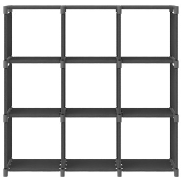 vidaXL Ραφιέρα με 9 Κύβους & Κουτιά Γκρι 103x30x107,5cm Υφασμάτινη 1 τεμ.