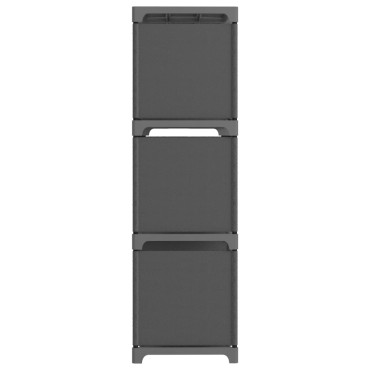 vidaXL Ραφιέρα με 9 Κύβους & Κουτιά Γκρι 103x30x107,5cm Υφασμάτινη 1 τεμ.