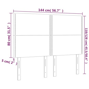 vidaXL Κεφαλάρια Κρεβατιού 4 τεμ. Λευκά 72x5x78/88cm Συνθετικό Δέρμα