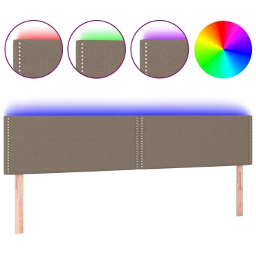 vidaXL Κεφαλάρι Κρεβατιού LED Taupe 180x5x78/88cm Υφασμάτινο 1 τεμ.