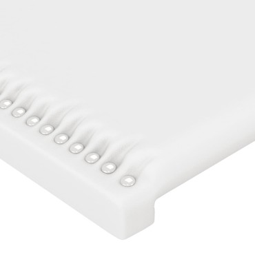 vidaXL Κεφαλάρι Κρεβατιού LED Λευκό 147x16x118/128cm Συνθετ. Δέρμα 1 τεμ.