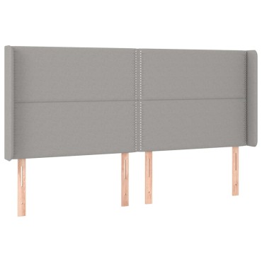 vidaXL Κρεβάτι Boxspring με Στρώμα & LED Αν.Γκρι 180x200εκ. Υφασμάτινο