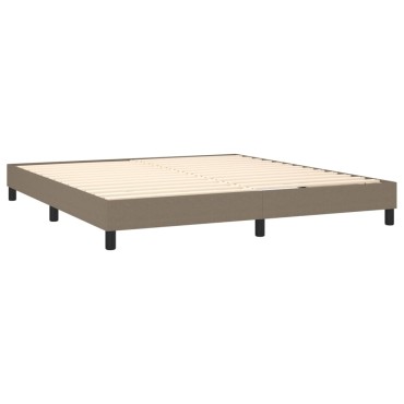 vidaXL Κρεβάτι Boxspring με Στρώμα & LED Taupe 180x200 εκ. Υφασμάτινο