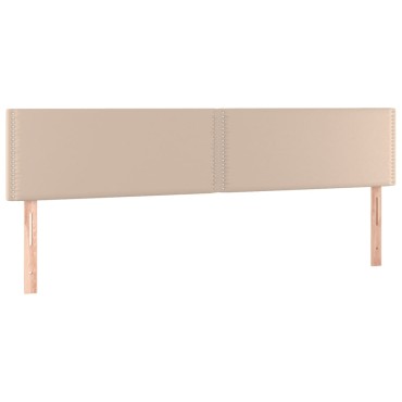 vidaXL Κρεβάτι Boxspring Στρώμα&LED Καπουτσίνο 180x200 εκ. Συνθ. Δέρμα